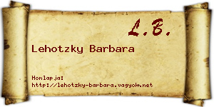 Lehotzky Barbara névjegykártya